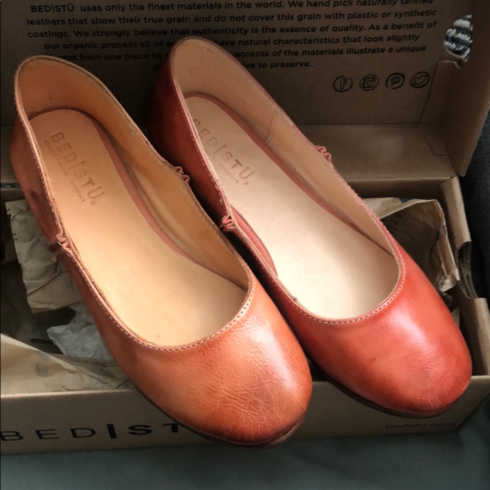 BEDSTU Misty coral leather ballet flats shoes 6